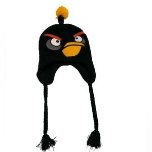 Angry Birds black bird video game kids boys pilot peruvian laplander hat